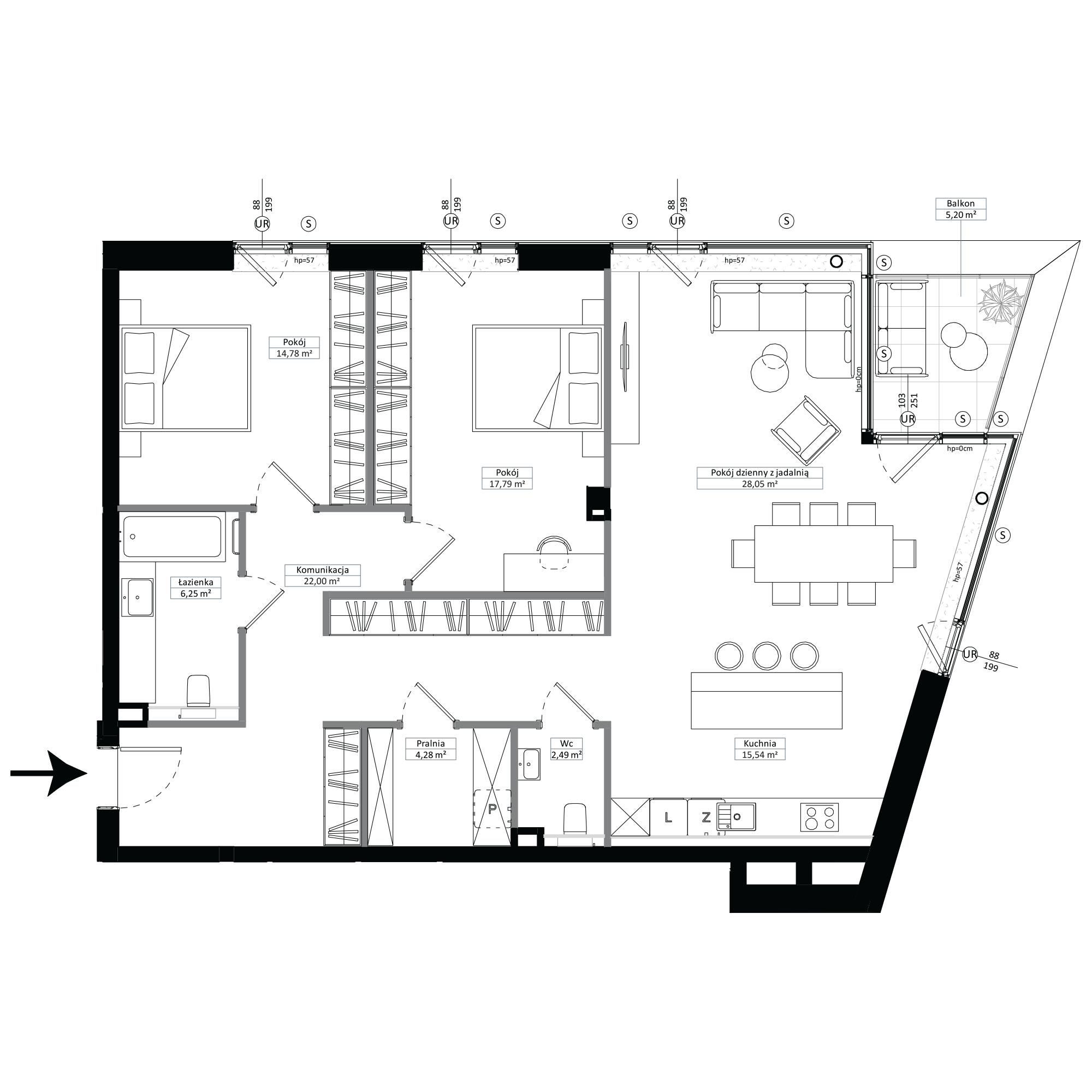 Pułaskiego 19 Poznań mieszkanie deweloperskie na 1 piętrze z 3 pokojami